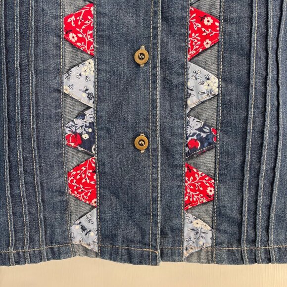 Vintage Womens Denim‎ Shirt Size 16 Bandana Patchwork Cowgirl Western - Picture 5 of 7